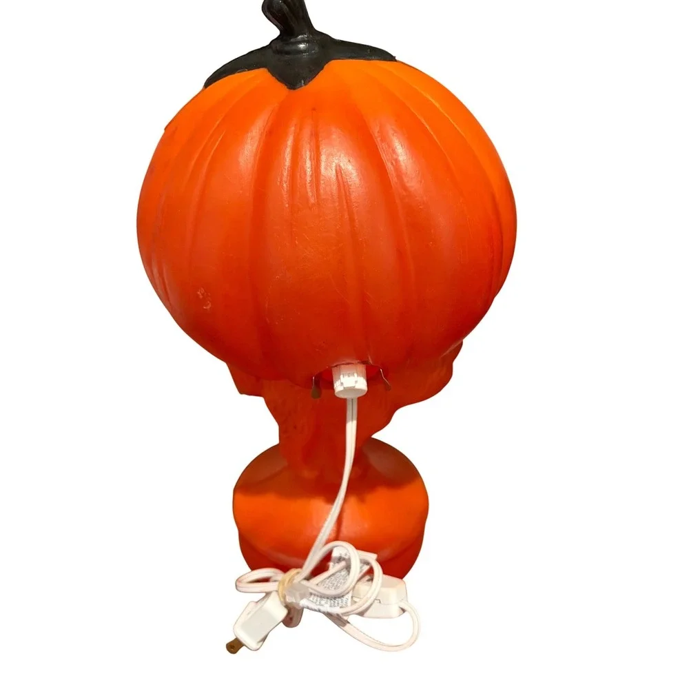 VTG Bayshore industries Halloween Blow Mold Pumpkin Jack O'Lantern Black Cat 13